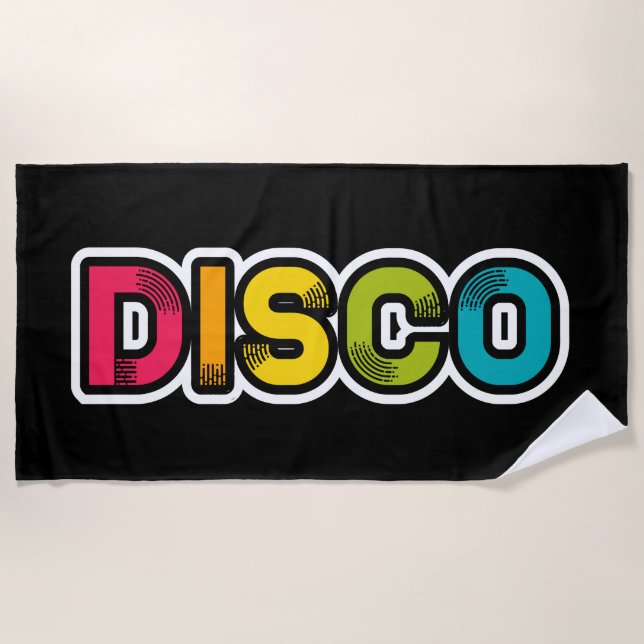 Toalla De Playa DISCO retro vinilo (Anverso)