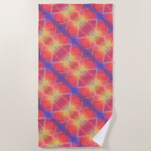 Toalla De Playa Diseño abstracto con capas de neón suave