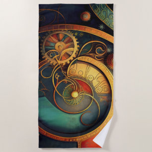 Toalla De Playa Diseño abstracto de relojería steampunk
