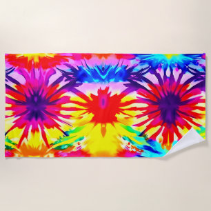 TOALLA DE PLAYA DISEÑO COLORIDO DE SALPICADURA TIE-DYE MODERNO