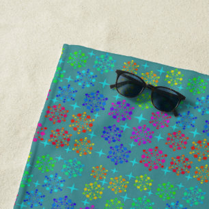 Toalla De Playa Diseño de Arte de Patrón Retro de la Mitad del Sig