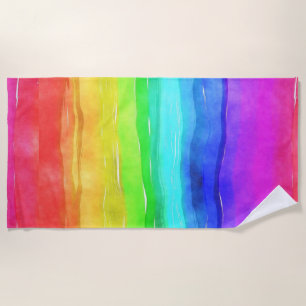 Toalla De Playa Diseño de bandas de arco iris acuático