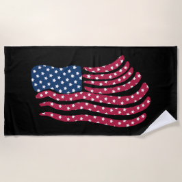 Toalla De Playa Diseño De Bandera Blanca Y Azul Rojas