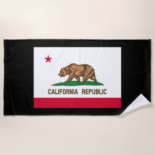 Toalla De Playa Diseño de bandera estatal de California en un