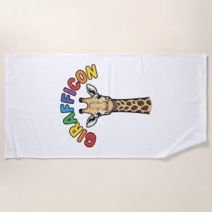 Toalla De Playa Diseño de camiseta de animal lindo icono de jirafa