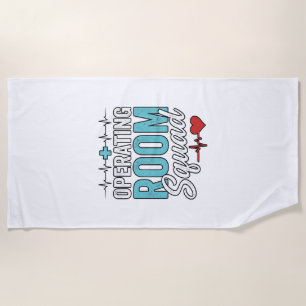 Toalla De Playa Diseño de camiseta de enfermera quirúrgica del equ