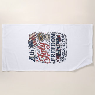 Toalla De Playa Diseño de camiseta vintage de gratitud por la libe