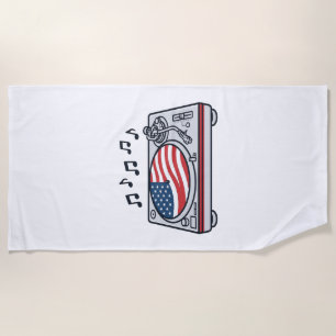 Toalla De Playa Diseño de camiseta vintage de música de DJ patriót