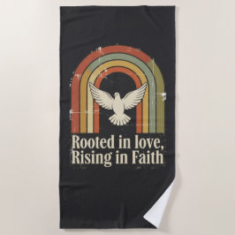 Toalla De Playa Diseño de fe arraigado y creciente