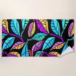 Toalla De Playa Diseño de hojas de vidrio mantenidas