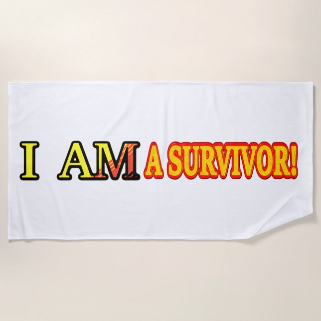 Toalla De Playa Diseño de ilustraciones "SURVIVOR". Comprar (Anverso)