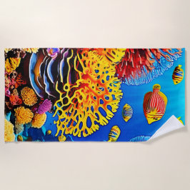 Toalla De Playa Diseño de jardines de coral subacuáticos