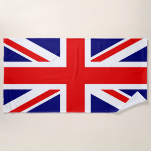 Toalla De Playa Diseño de la bandera británica con nombre