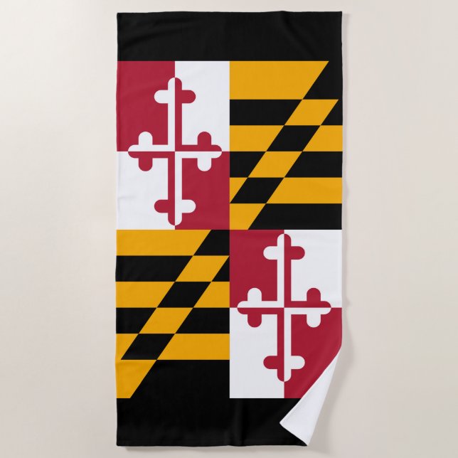 Toalla De Playa Diseño de la bandera del estado de Maryland en a (Anverso)