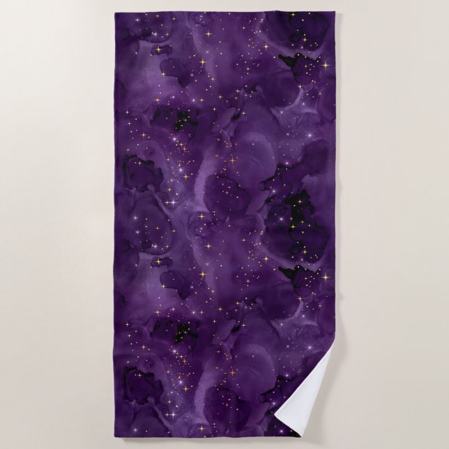 Toalla De Playa Diseño de la serie Purple Galaxy 8 (Anverso)