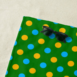 Toalla De Playa Diseño de lunares verde amarillo negro