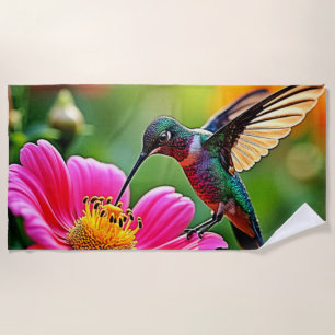 Toalla De Playa Diseño de Momentos de Colibrí Mágico