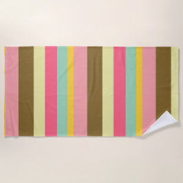 Toalla De Playa Diseño de paleta de colores de rayas de verano