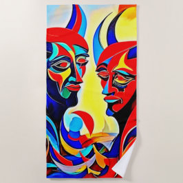 Toalla De Playa Diseño de pares de espíritus vivos