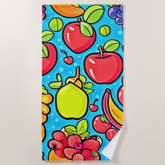 Toalla De Playa Diseño de patrones fructíferos (Anverso)