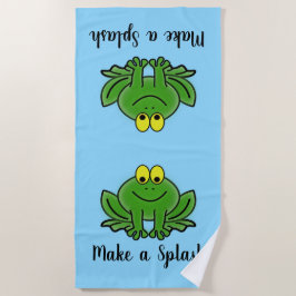 Toalla De Playa Diseño de Ranas Verdes Cutas