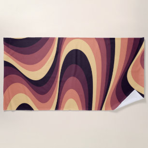 Toalla De Playa Diseño de remolinos abstractos púrpura, rosa y bei