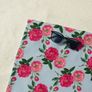 Toalla De Playa Diseño de Rosas de época