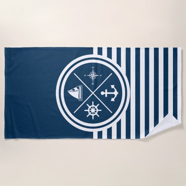 Toalla De Playa Diseño de temática náutica (Anverso)