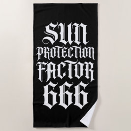 Toalla De Playa Diseño de tipografía gótica Factor de Protección S