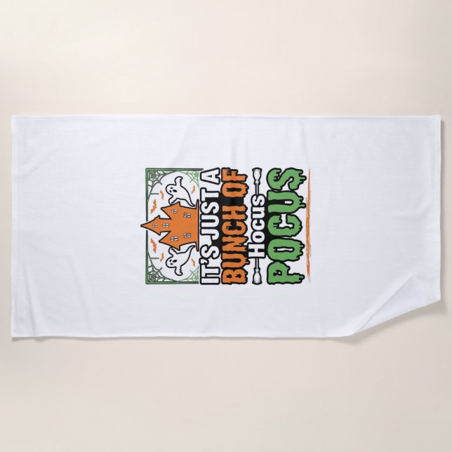 Toalla De Playa diseño de vector de cita de Hocus Pocus de Hallowe (Anverso)