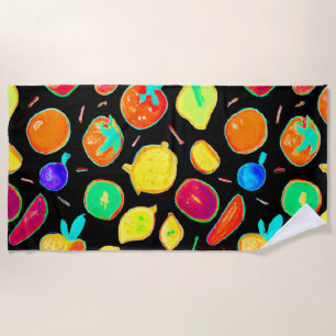 Toalla De Playa Diseño de visiones de neón fructíferas