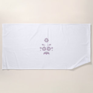 Toalla De Playa Diseño decorativo del Rosa Leche Blanca Clásica