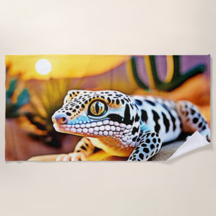 Toalla De Playa Diseño del desierto de Leopard Gecko