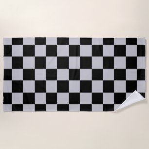 Toalla De Playa Diseño del patrón Ash Gray Gray Checker