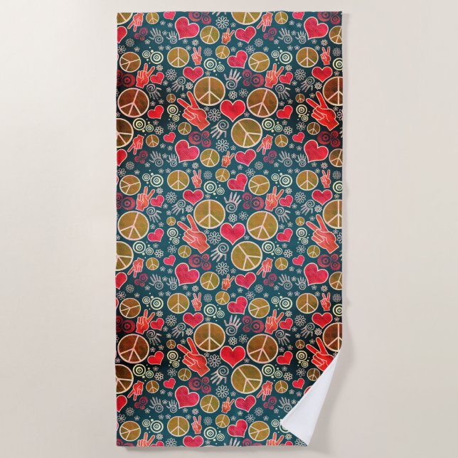 Toalla De Playa Diseño del Rótulo del pacifismo del inconformista (Anverso)