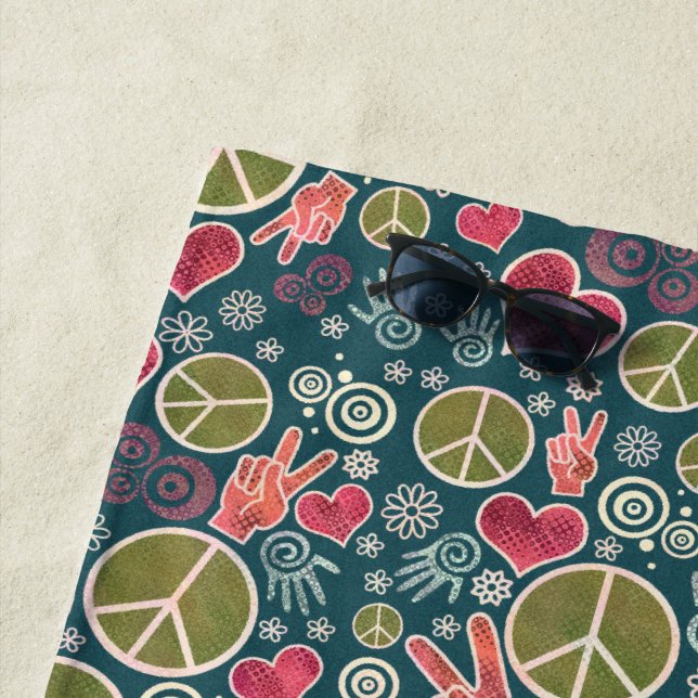 Toalla De Playa Diseño del Rótulo del pacifismo del inconformista (In situ)