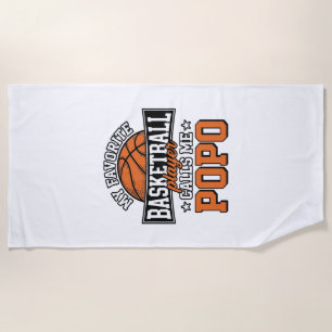 Toalla De Playa Diseño Deportivo Vintage Divertido Baloncesto Popo
