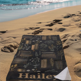 Toalla De Playa Diseño elegante de libros - Academia oscura - Libr