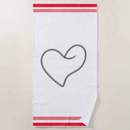 Toalla De Playa Diseño elegante en forma de corazón