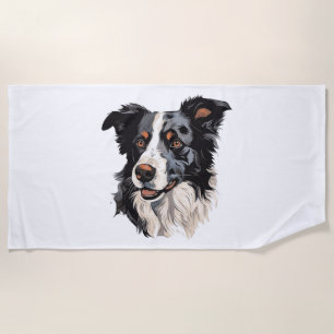 Toalla De Playa Diseño famoso de Border Collie - Más inteligente