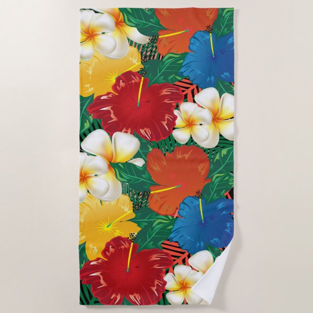Toalla De Playa Diseño floral tropical exótico 🏝 (Anverso)