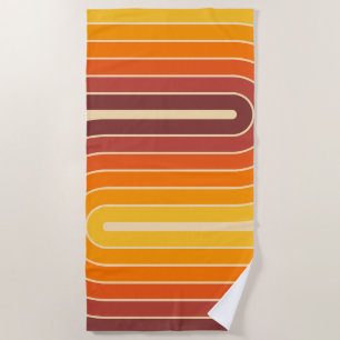Toalla De Playa Diseño geométrico de estilo retro vintage de los a