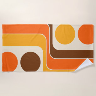 Toalla De Playa Diseño geométrico estilo retro Mod años 70