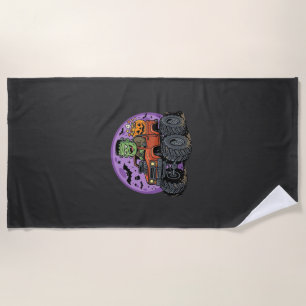 Toalla De Playa Diseño gráfico de camión monstruo de Frankenstein