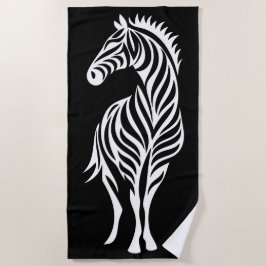 Toalla De Playa Diseño minimalista de animal silueta cebra tribal