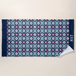 Toalla De Playa Diseño morado y azul