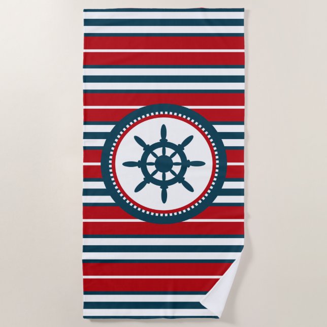 Toalla De Playa Diseño náutico (Anverso)
