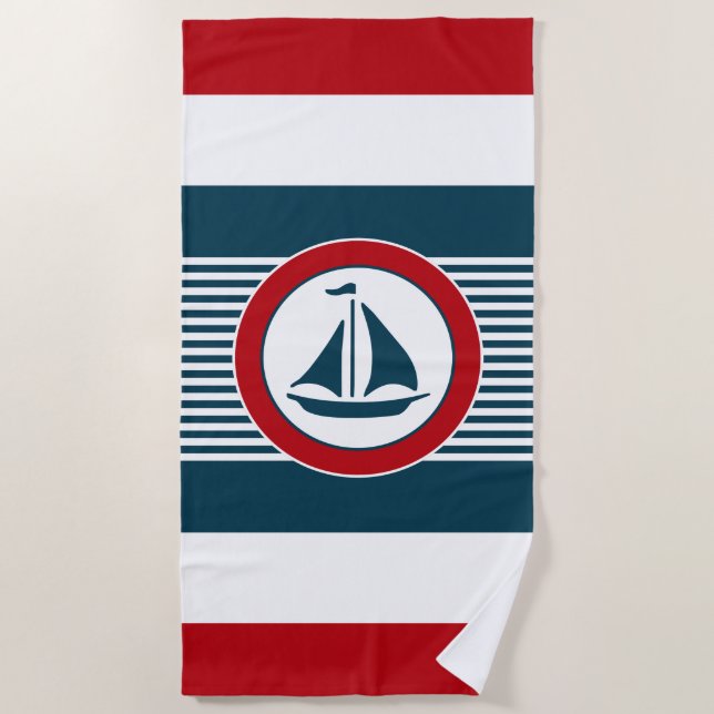 Toalla De Playa Diseño náutico (Anverso)