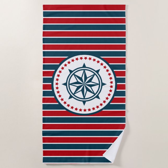 Toalla De Playa Diseño náutico (Anverso)