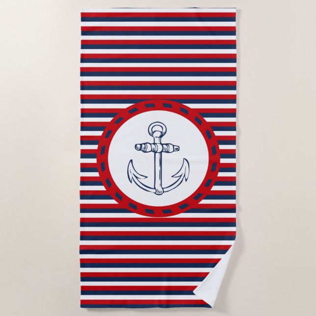 Toalla De Playa Diseño náutico (Anverso)